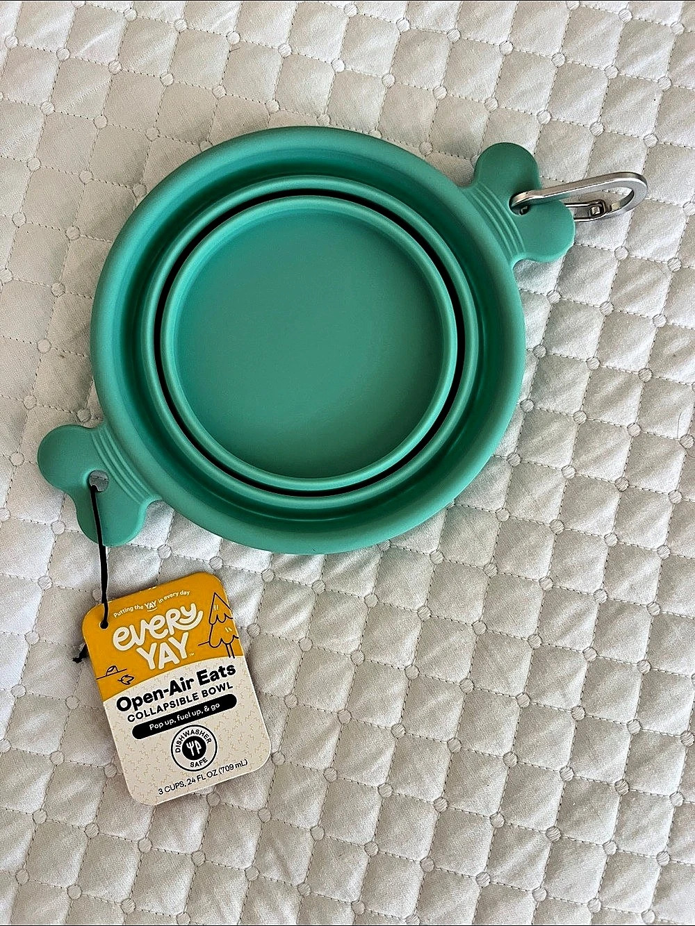 Every Yay Open-Air Eats Collapsible Bowl Collapsible Dog Bowl Green NWT